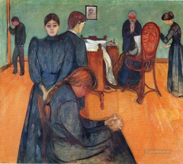 Edvard Munch Painting - Muerte en la habitación del enfermo 1893 Edvard Munch